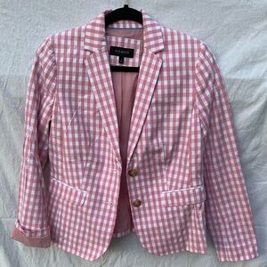 Talbots Pink and White Checkered Blazer